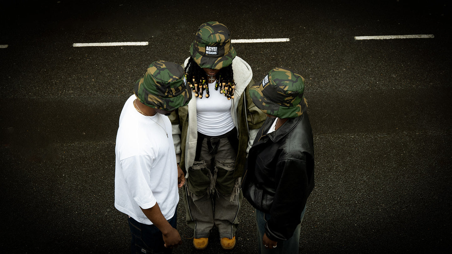 PRE - ORDER  HAND MADE WATER-RESISTANT CAMO PUFFER BUCKET HAT