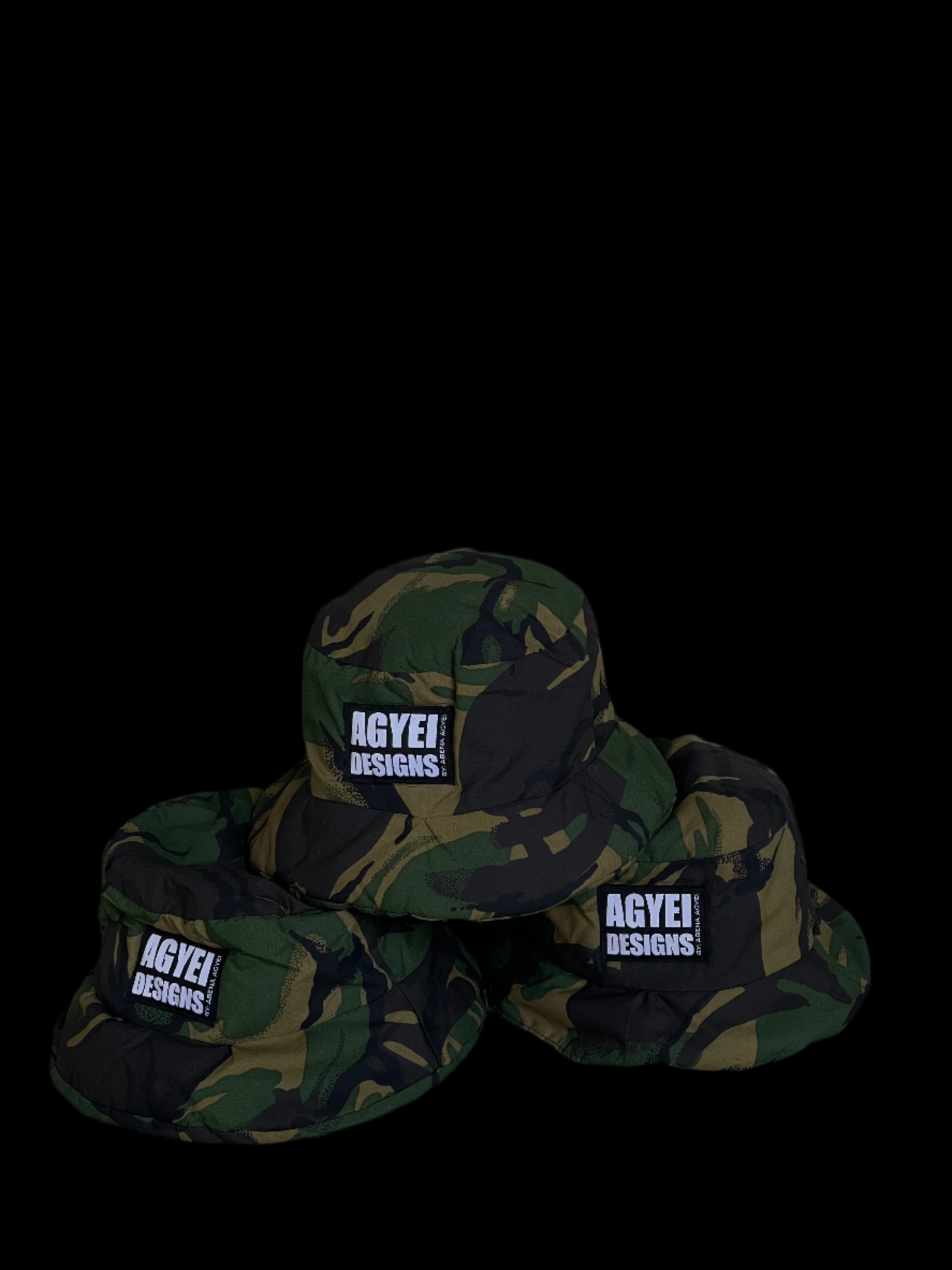 PRE - ORDER  HAND MADE WATER-RESISTANT CAMO PUFFER BUCKET HAT