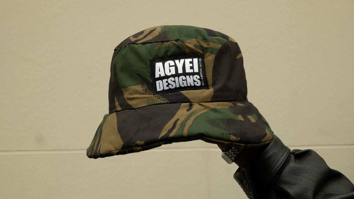 PRE - ORDER  HAND MADE WATER-RESISTANT CAMO PUFFER BUCKET HAT